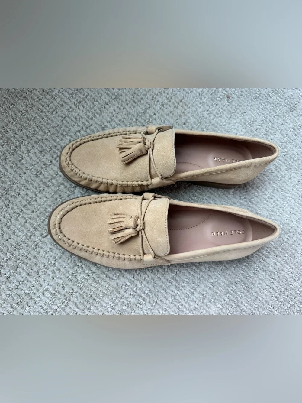 NWT Cole Haan Tan Suede Tassel Loafers